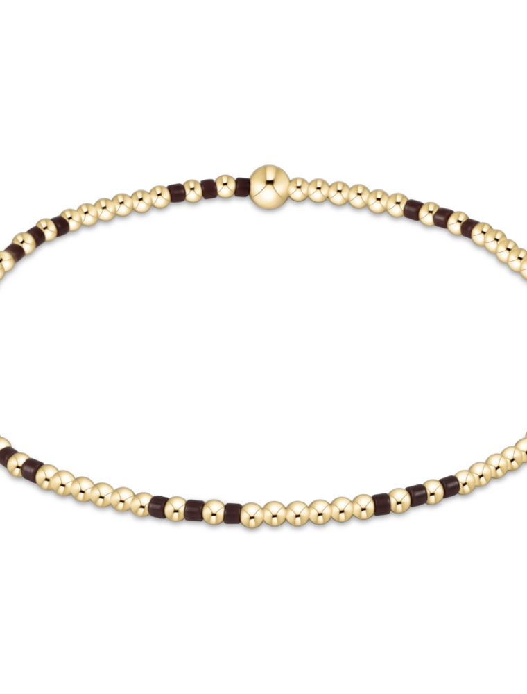 ENEWTON DESIGN Hope Joy 2mm Bead Bracelet in Chocolate/Gold