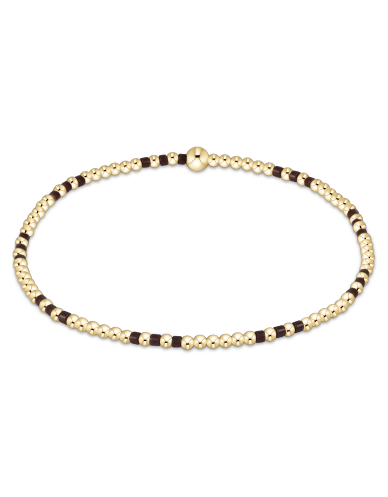 ENEWTON DESIGN Hope Joy 2mm Bead Bracelet in Chocolate/Gold