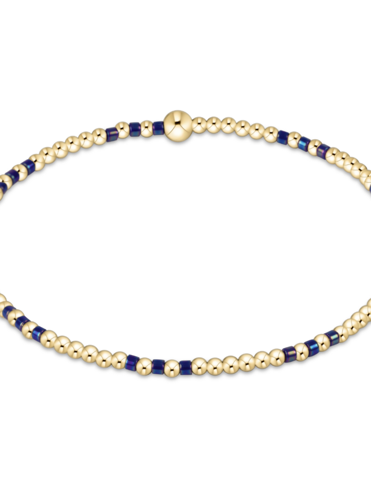 ENEWTON DESIGN Hope Joy 2mm Bead Bracelet in Blue Metallic/Gold