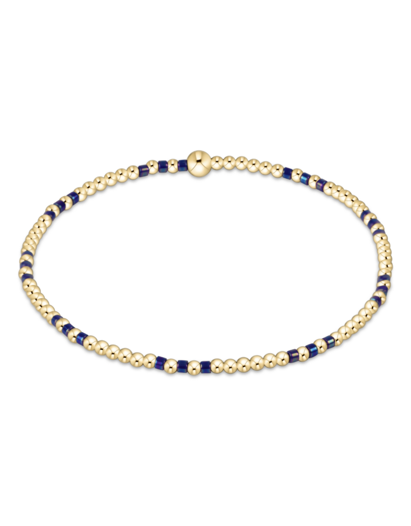 ENEWTON DESIGN Hope Joy 2mm Bead Bracelet in Blue Metallic/Gold