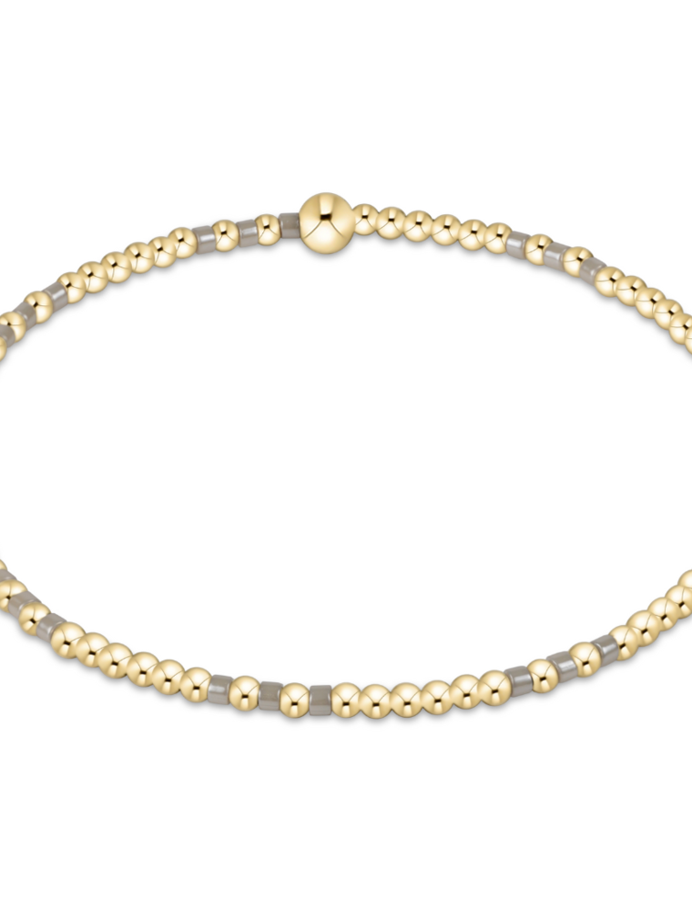 ENEWTON DESIGN Hope Joy 2mm Bead Bracelet in Taupe With A Twist/Gold