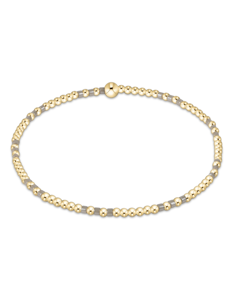 ENEWTON DESIGN Hope Joy 2mm Bead Bracelet in Taupe With A Twist/Gold