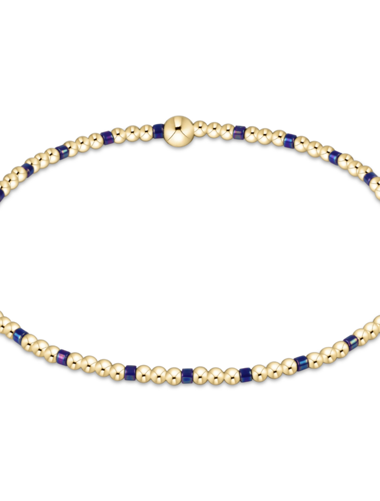 ENEWTON DESIGN Hope Sincerity 2mm Bead Bracelet in Blue Metallic/Gold