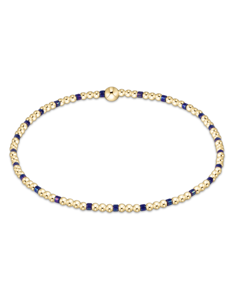 ENEWTON DESIGN Hope Sincerity 2mm Bead Bracelet in Blue Metallic/Gold