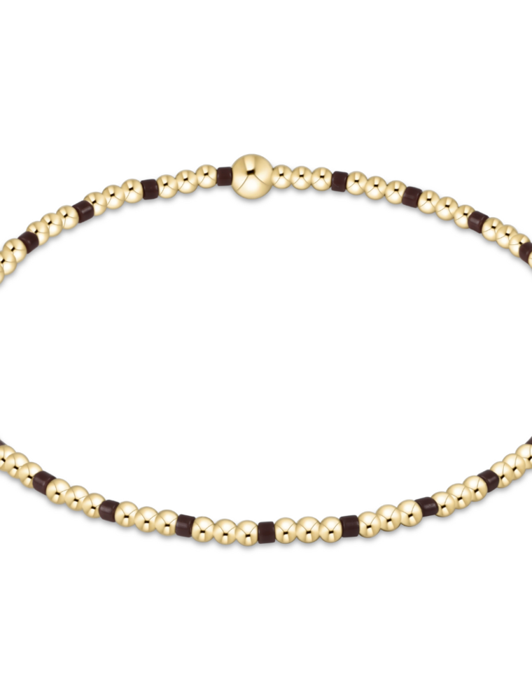 ENEWTON DESIGN Hope Sincerity 2mm Bead Bracelet in Chocolate/Gold