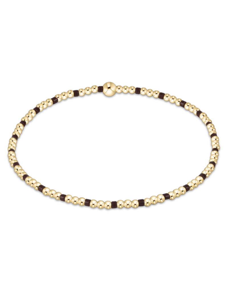 ENEWTON DESIGN Hope Sincerity 2mm Bead Bracelet in Chocolate/Gold