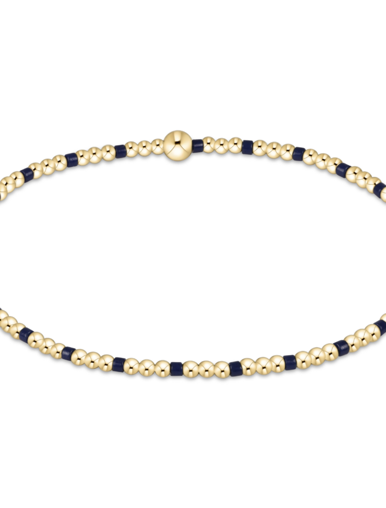 ENEWTON DESIGN Hope Sincerity 2mm Bead Bracelet in Matte Navy/Gold