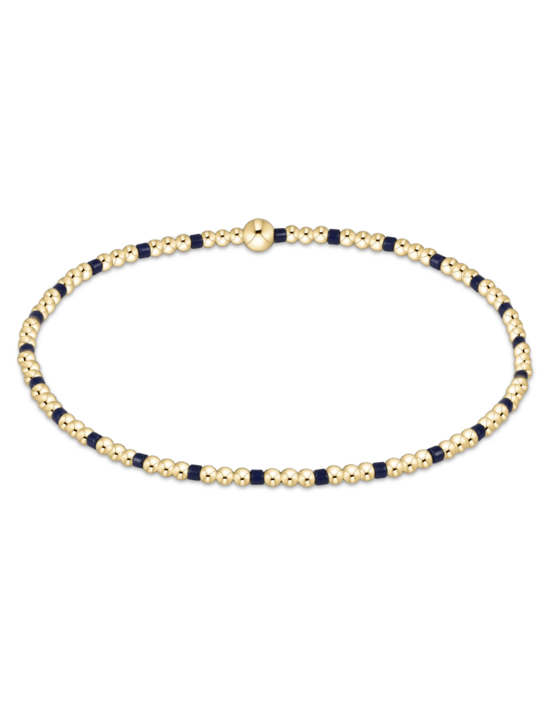 ENEWTON DESIGN Hope Sincerity 2mm Bead Bracelet in Matte Navy/Gold