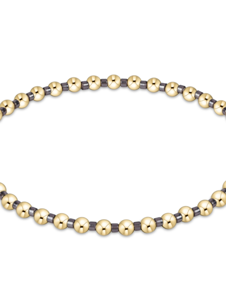 ENEWTON DESIGN Hope Grateful 2mm Bead Bracelet in Taupe With A Twist/Gold