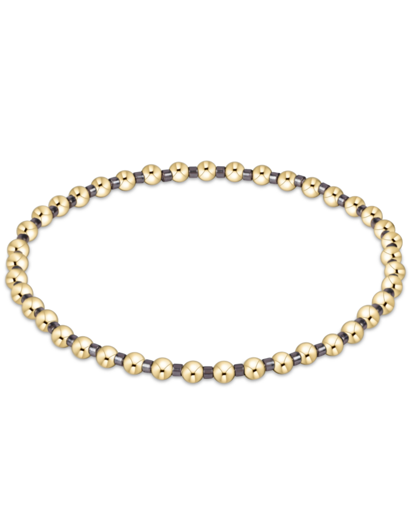 ENEWTON DESIGN Hope Grateful 2mm Bead Bracelet in Taupe With A Twist/Gold