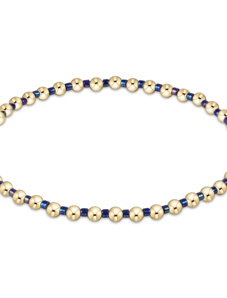ENEWTON DESIGN Hope Grateful 2mm Bead Bracelet in Blue Metallic/Gold
