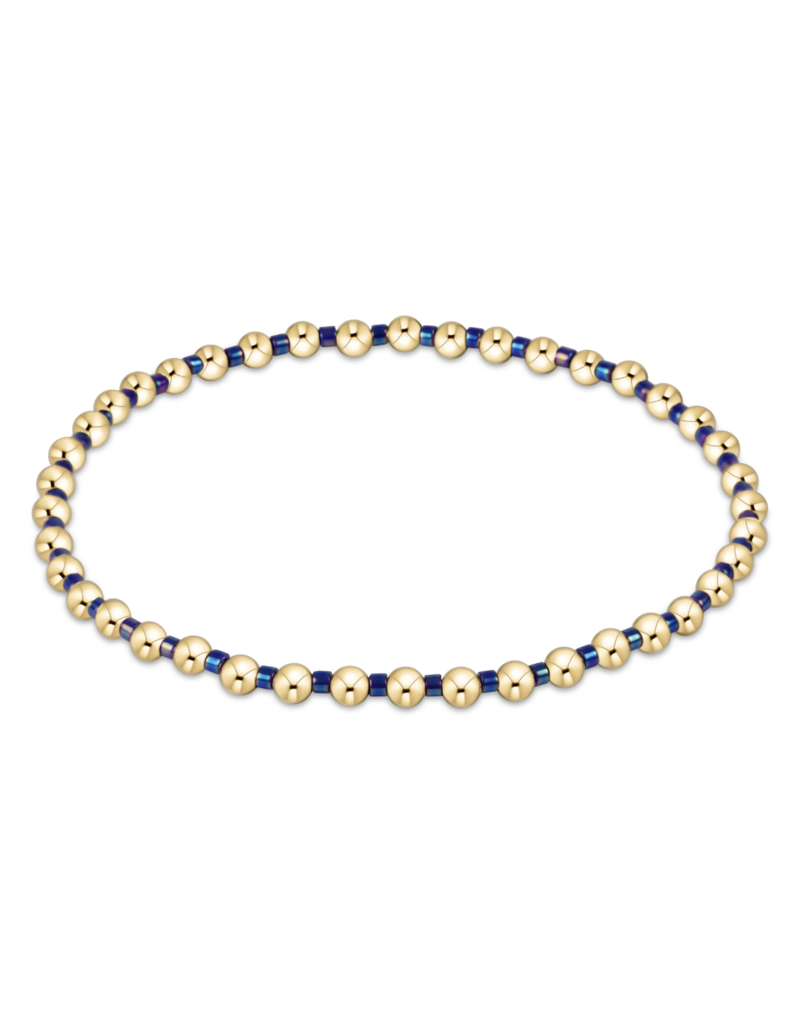 ENEWTON DESIGN Hope Grateful 2mm Bead Bracelet in Blue Metallic/Gold