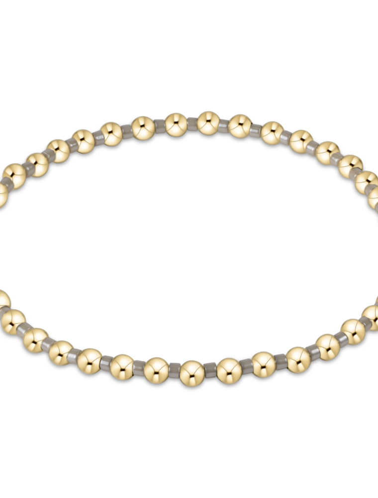 ENEWTON DESIGN Hope Grateful 2mm Bead Bracelet in Milkshake/Gold