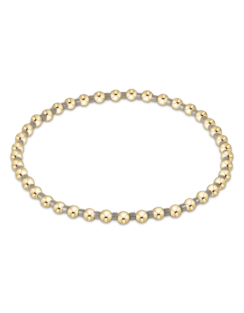 ENEWTON DESIGN Hope Grateful 2mm Bead Bracelet in Milkshake/Gold