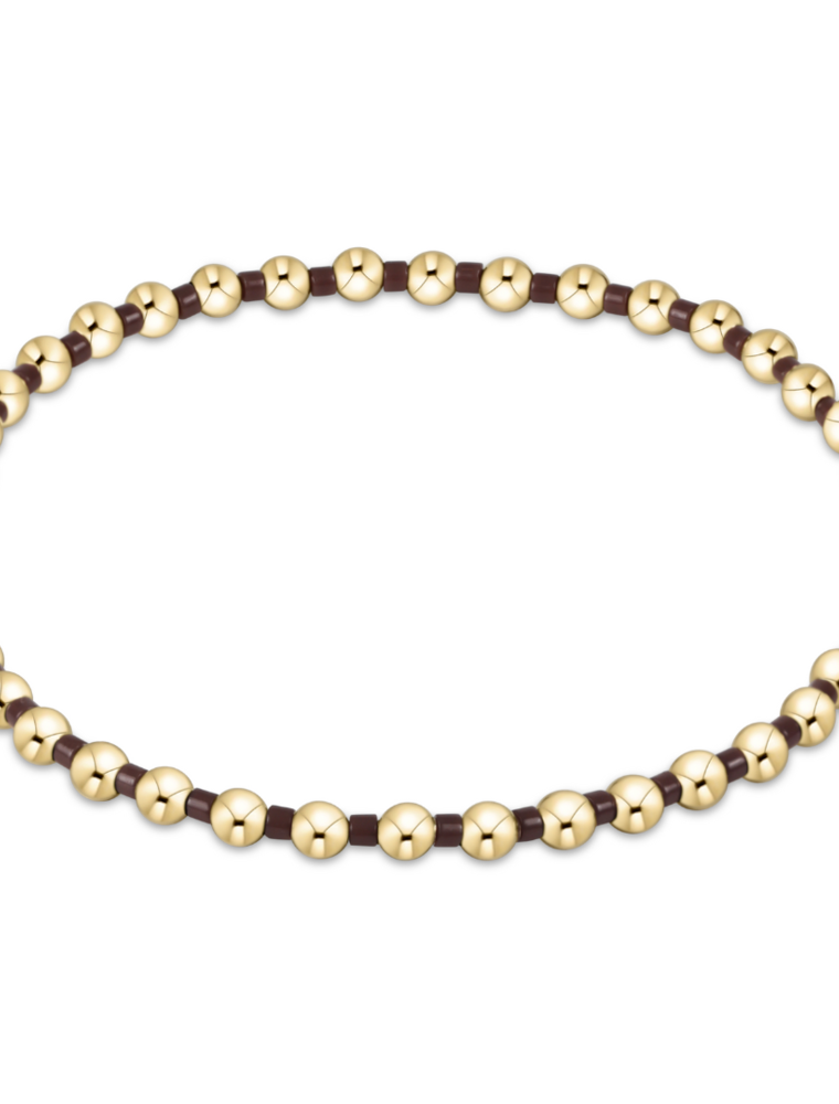 ENEWTON DESIGN Hope Grateful 2mm Bead Bracelet in Chocolate/Gold
