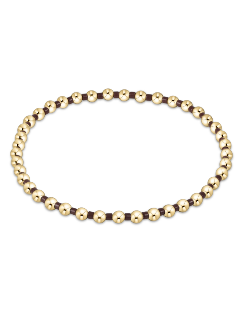 ENEWTON DESIGN Hope Grateful 2mm Bead Bracelet in Chocolate/Gold