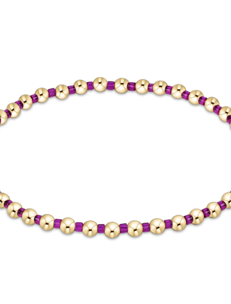 ENEWTON DESIGN Hope Grateful 2mm Bead Bracelet in Fuchsia/Gold