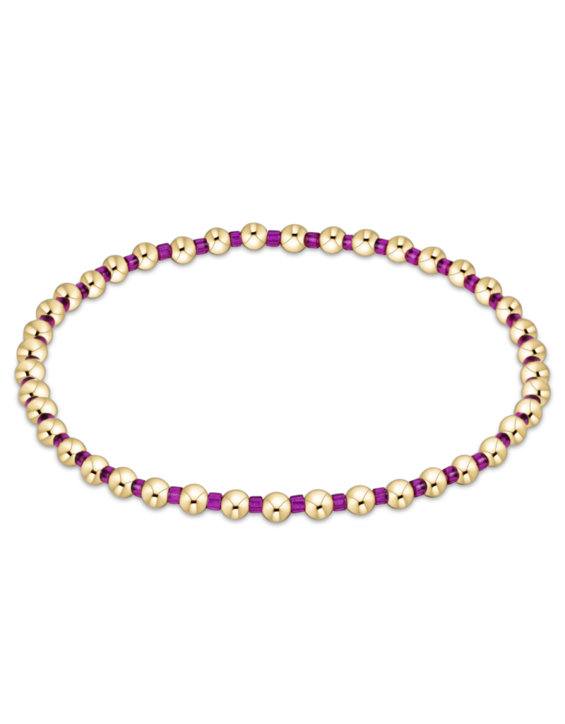 ENEWTON DESIGN Hope Grateful 2mm Bead Bracelet in Fuchsia/Gold