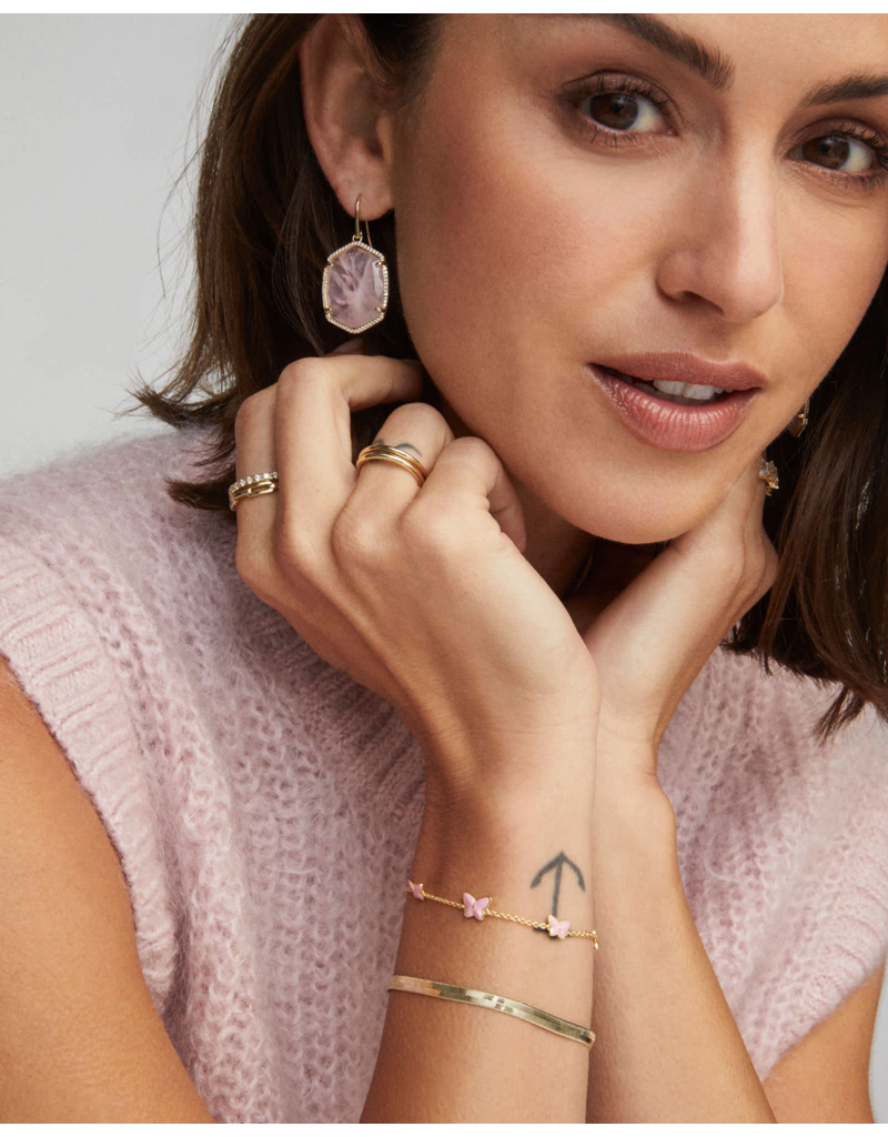 KENDRA SCOTT DESIGN Lillia Butterfly Gold Enamel Delicate Chain Bracelet