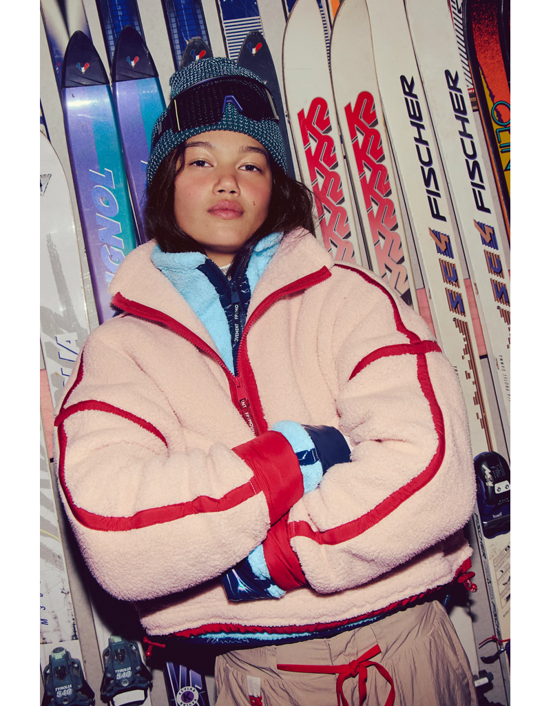 FREE PEOPLE MOVEMENT Mountain High 1/2 Zip Fleece in Ballet Slipper Combo