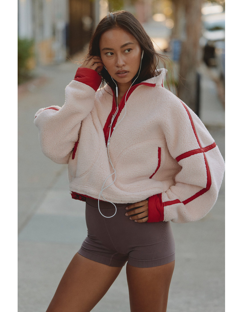 FREE PEOPLE MOVEMENT Mountain High 1/2 Zip Fleece in Ballet Slipper Combo