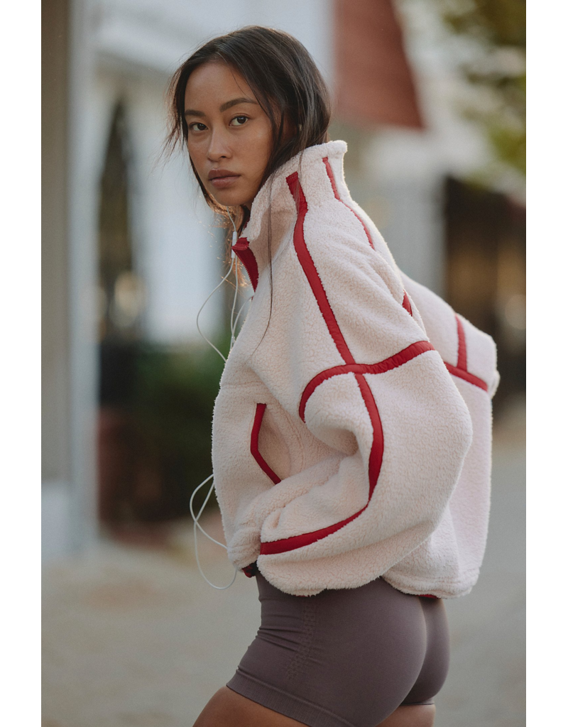 FREE PEOPLE MOVEMENT Mountain High 1/2 Zip Fleece in Ballet Slipper Combo