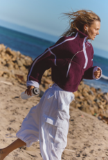 FREE PEOPLE MOVEMENT Mountain High 1/2 Zip Fleece in Black Cherry Combo