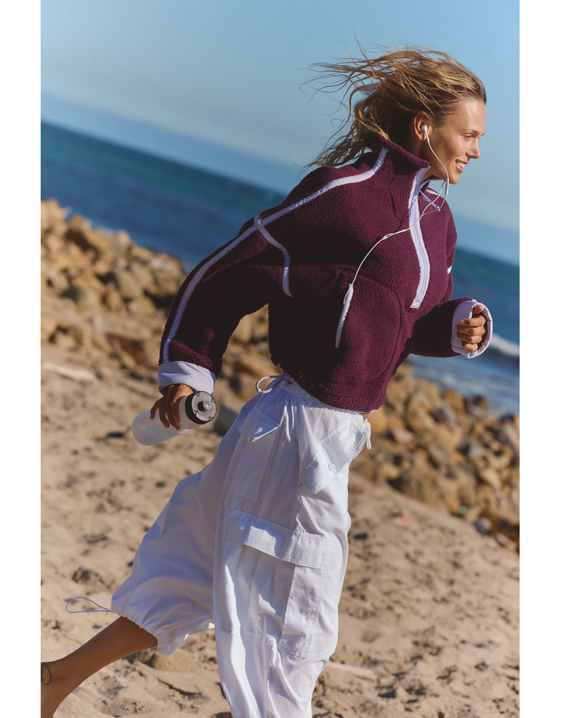 FREE PEOPLE MOVEMENT Mountain High 1/2 Zip Fleece in Black Cherry Combo