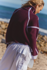 FREE PEOPLE MOVEMENT Mountain High 1/2 Zip Fleece in Black Cherry Combo