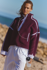 FREE PEOPLE MOVEMENT Mountain High 1/2 Zip Fleece in Black Cherry Combo