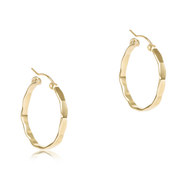 ENEWTON DESIGN Scalloped Round Smooth 1.25" Hoop Earrings in Gold