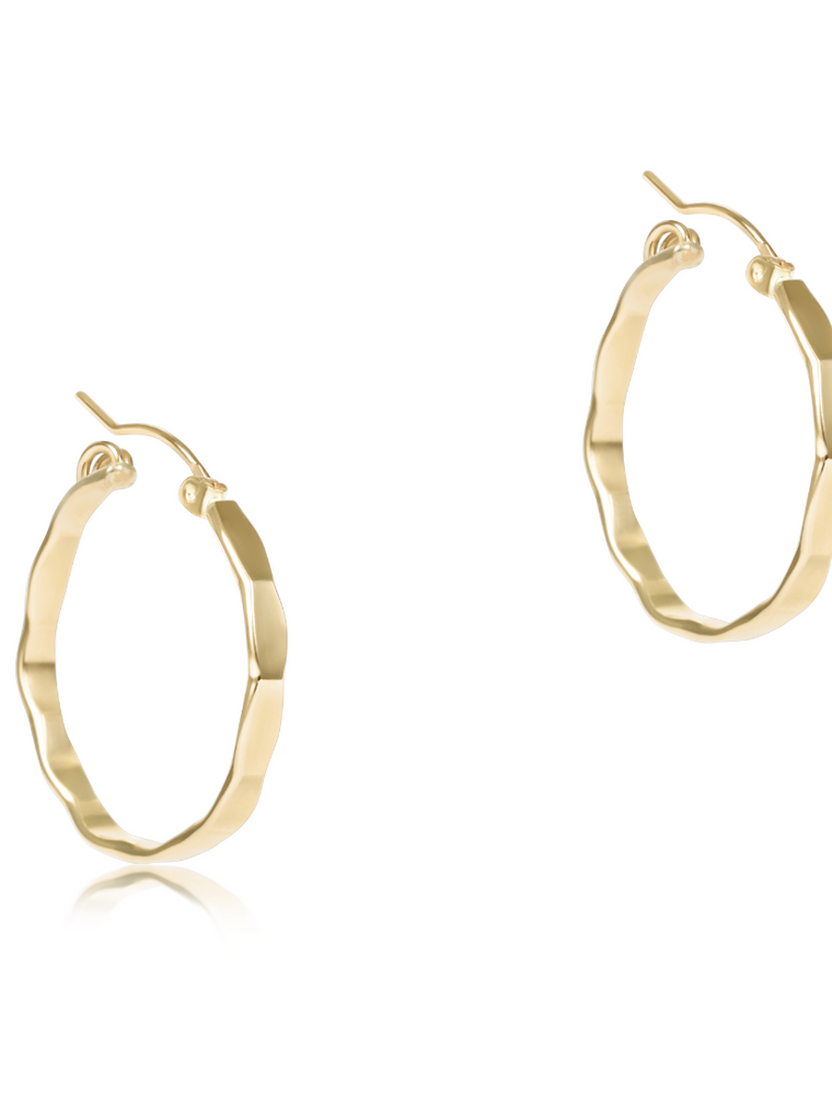ENEWTON DESIGN Scalloped Round Smooth 1.25" Hoop Earrings in Gold