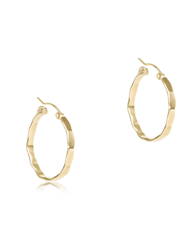 ENEWTON DESIGN Scalloped Round Smooth 1.25" Hoop Earrings in Gold