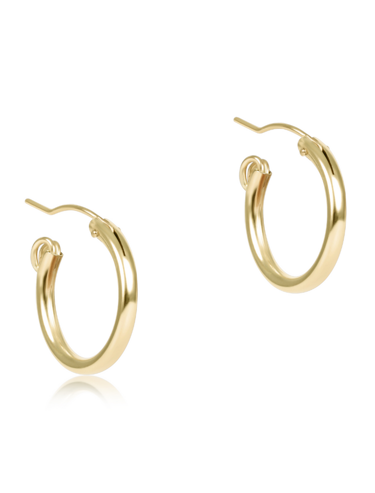 ENEWTON DESIGN Round Smooth 0.5" Post Hoop Earrings in Gold