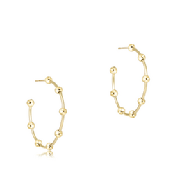 ENEWTON DESIGN Beaded Simplicity 4mm 1.5" Post Hoop Earrings in Gold