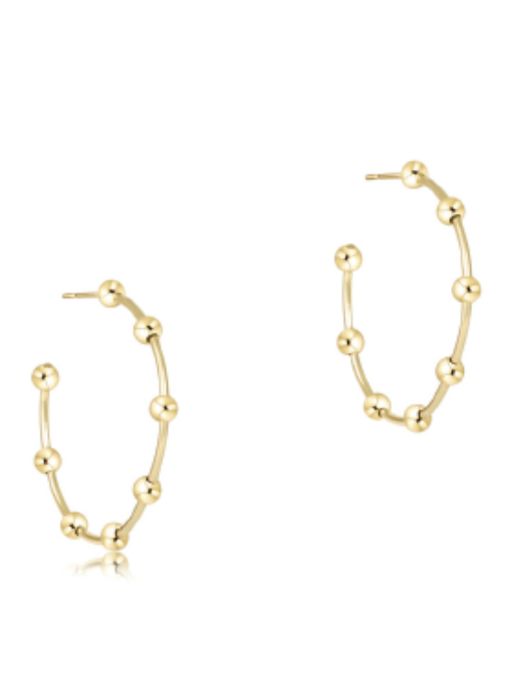 ENEWTON DESIGN Beaded Simplicity 4mm 1.5" Post Hoop Earrings in Gold