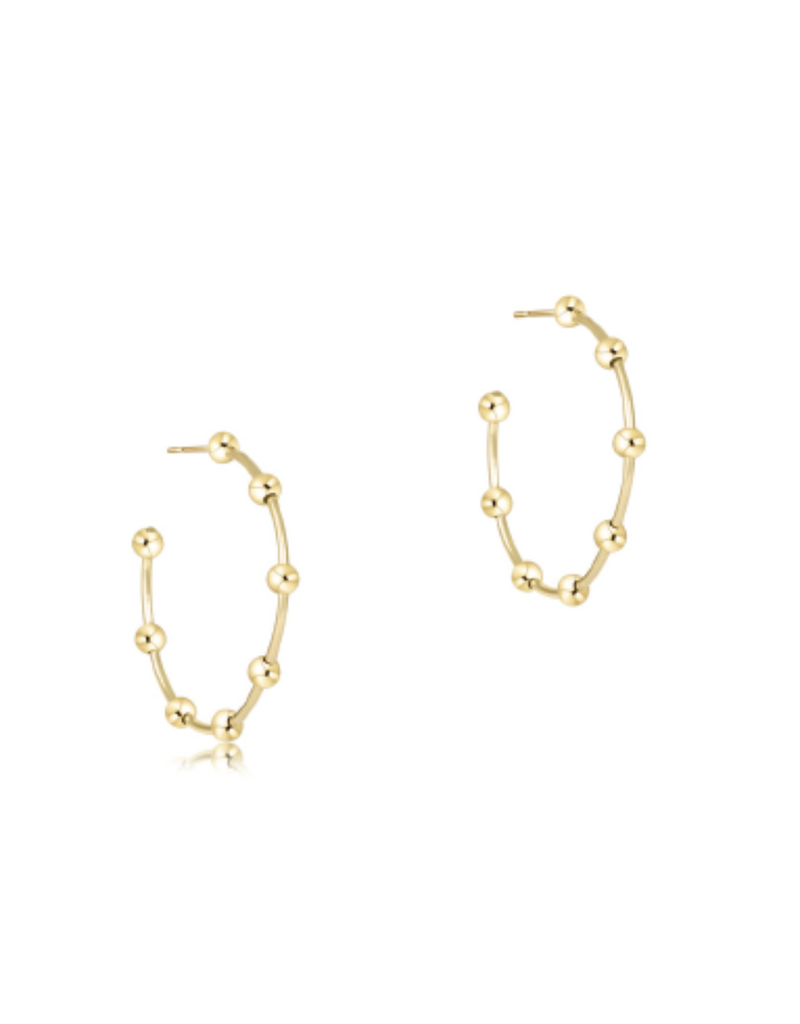ENEWTON DESIGN Beaded Simplicity 4mm 1.5" Post Hoop Earrings in Gold