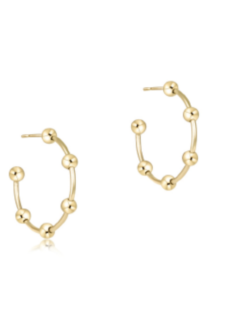 ENEWTON DESIGN Beaded Simplicity 4mm 1" Gold Hoop Earrings