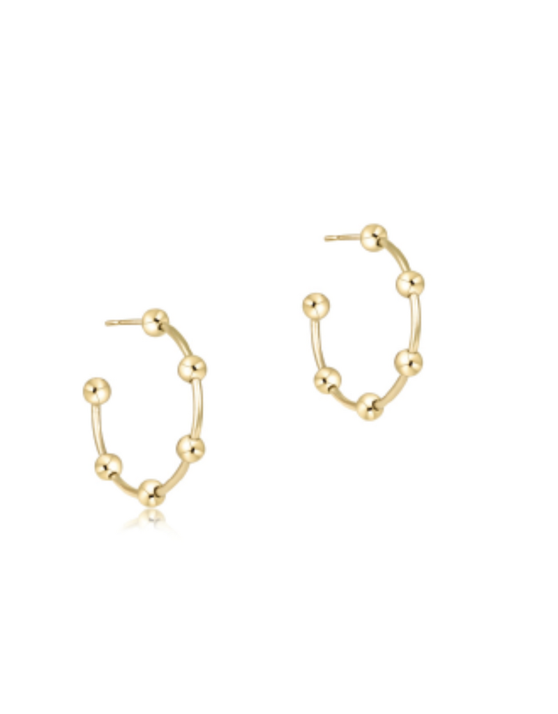 ENEWTON DESIGN Beaded Simplicity 4mm 1" Gold Hoop Earrings