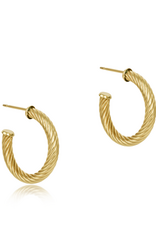 ENEWTON DESIGN Round Textured Twist 1.125" 4mm Hoop Earrings in Gold