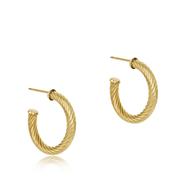 ENEWTON DESIGN Round Textured Twist 1.125" 4mm Hoop Earrings in Gold