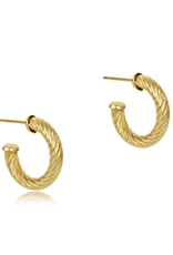 ENEWTON DESIGN Round Textured Twist 0.5" 4mm Hoop Earrings in Gold