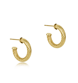 ENEWTON DESIGN Round Textured Twist 0.5" 4mm Hoop Earrings in Gold