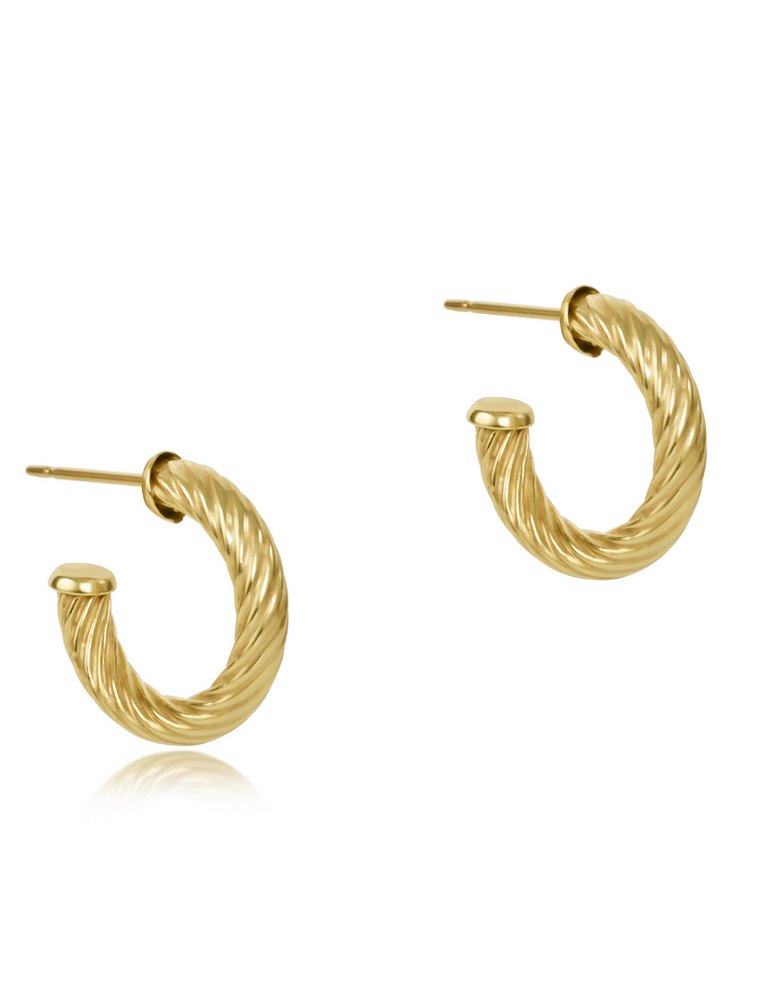 ENEWTON DESIGN Round Textured Twist 0.5" 4mm Hoop Earrings in Gold