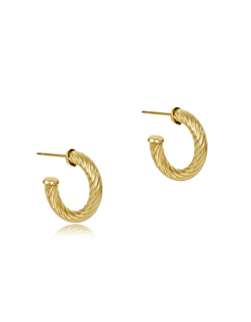 ENEWTON DESIGN Round Textured Twist 0.5" 4mm Hoop Earrings in Gold
