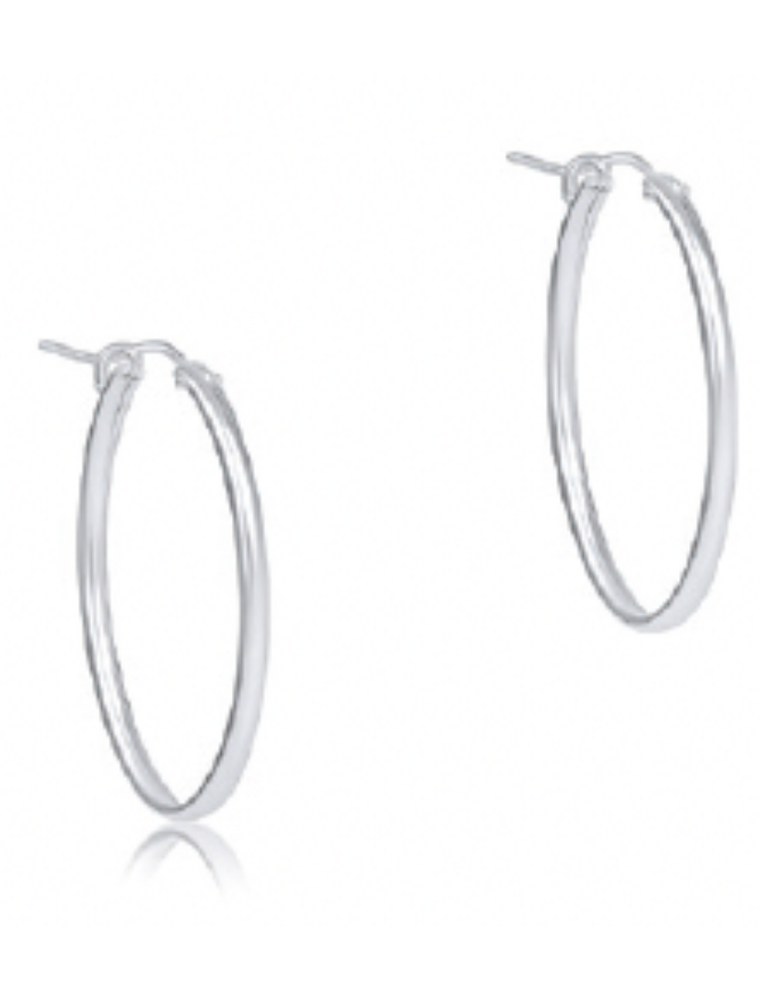 ENEWTON DESIGN Oval Smooth 1" Hoop Earrings in Silver