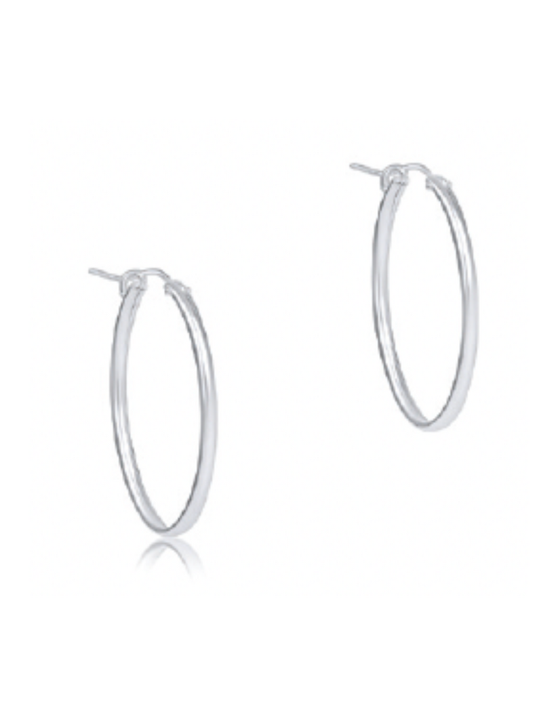 ENEWTON DESIGN Oval Smooth 1" Hoop Earrings in Silver