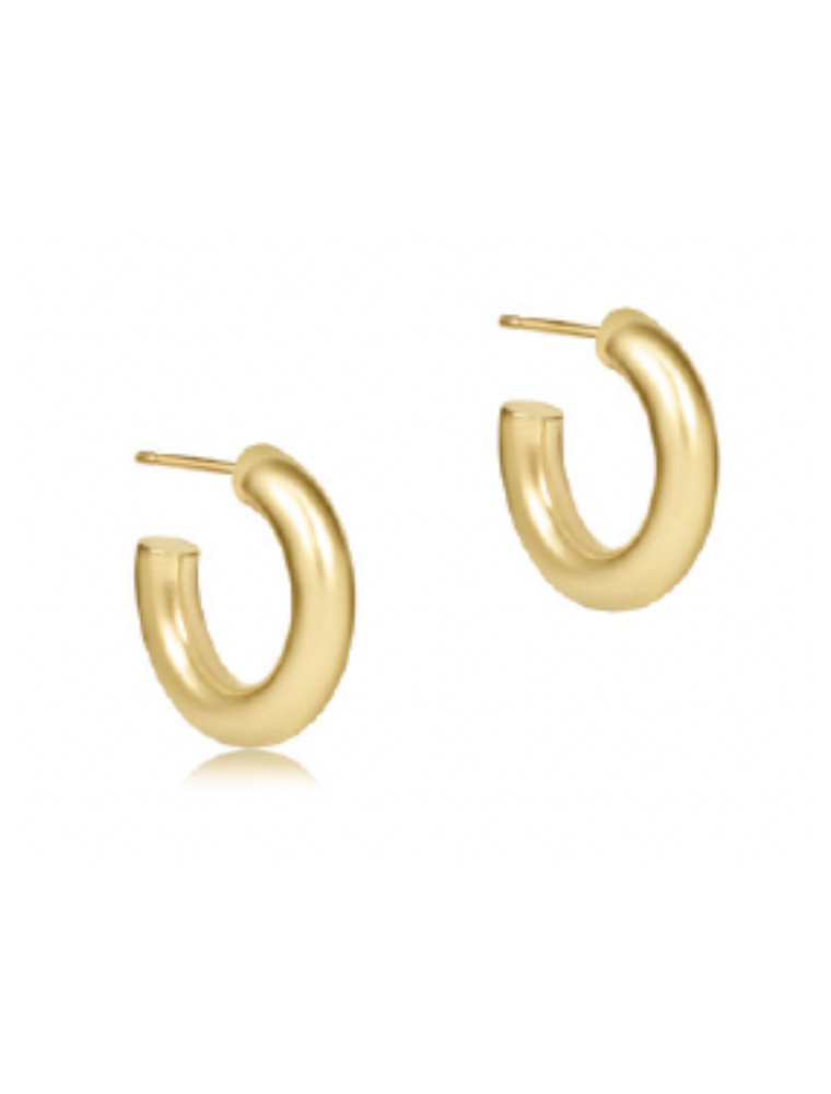 ENEWTON DESIGN Round Smooth 4mm  0.5" Post Hoop Earrings in Gold