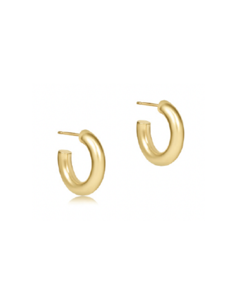 ENEWTON DESIGN Round Smooth 4mm  0.5" Post Hoop Earrings in Gold