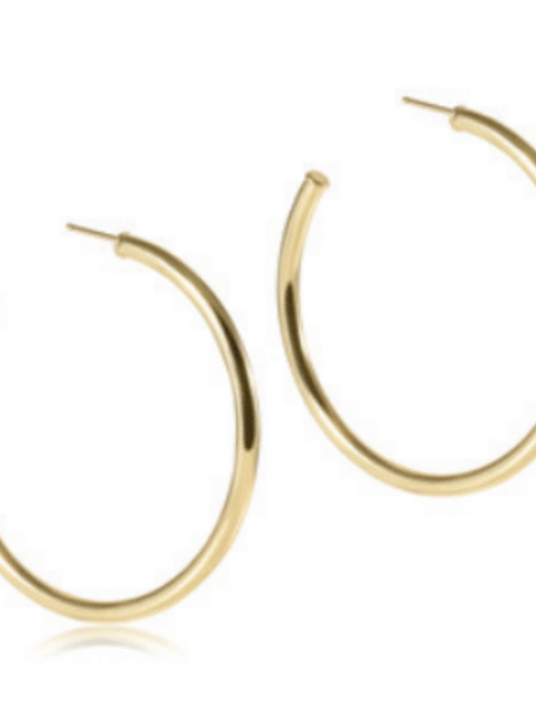 ENEWTON DESIGN Round Smooth 3mm 2" Post Hoop Earrings in Gold